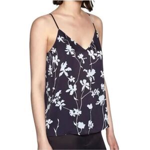 Equipment Layla Cami Top Womens Small Blue Floral V-Neck Tank Camisole Blouse